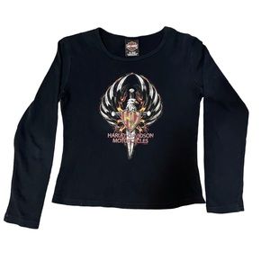 Harley Davidson motorcycles black long sleeve